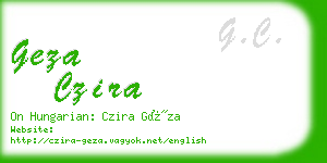 geza czira business card